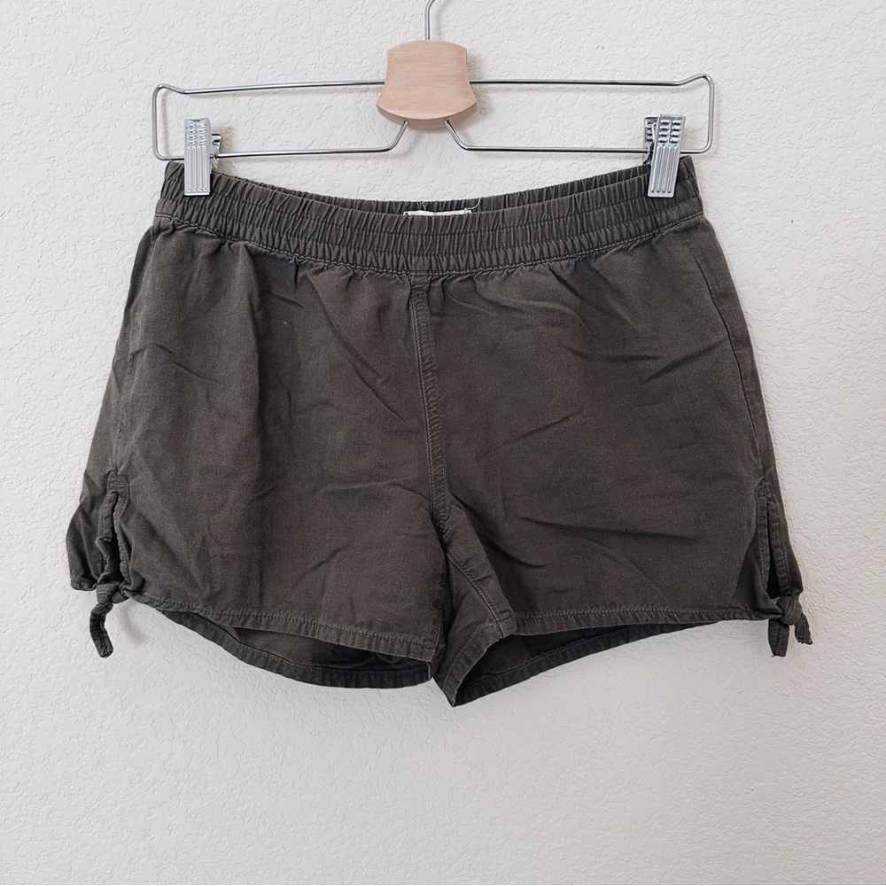 Madewell Green Tie Side Cotton Blend Shorts Size XS